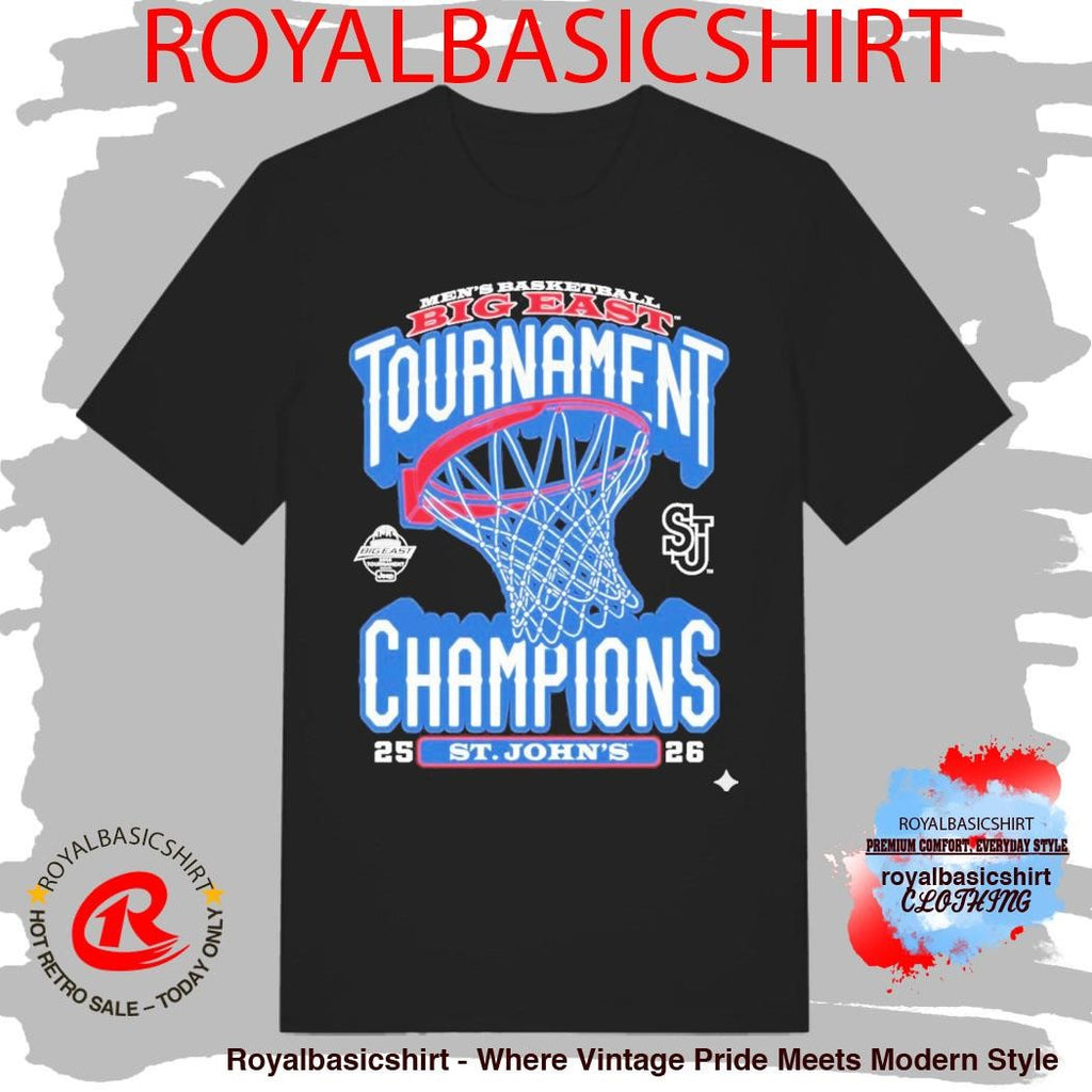 St John’s Red Storm Men’s Basketball 2026 Big East Tournament Champions Locker Room T-Shirt