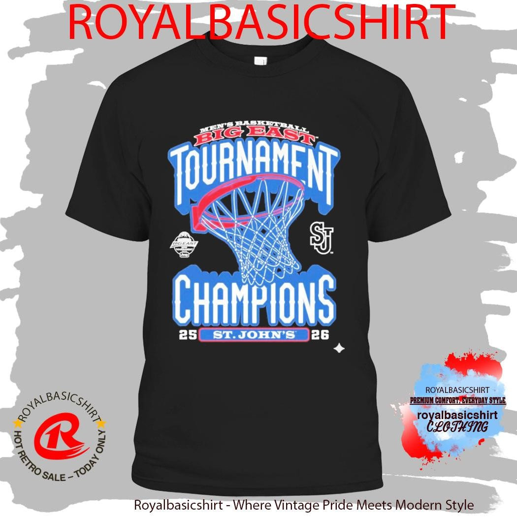 St John’s Red Storm Men’s Basketball 2026 Big East Tournament Champions Locker Room T-Shirt