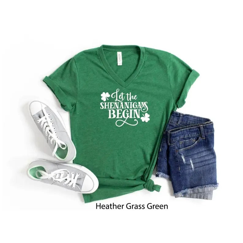 St Patrick's Day Let the Shenanigans Begin Sweatshirt, Hoodie, T-Shirt | PrintMintTees.com