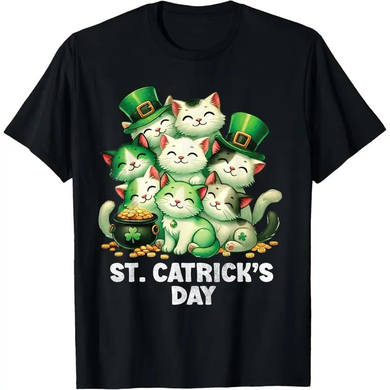 St Patricks Catricks Day Cats Saint Pattys Women Men Kids T-Shirt made in USA Hoodie Sweatshirt | PrintMintTees.com