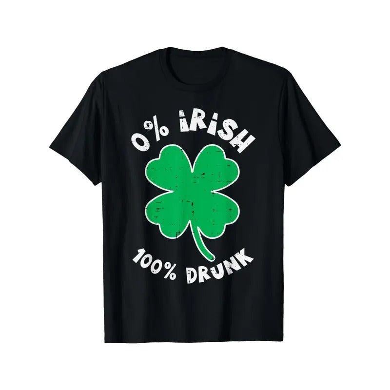 St Patricks Day 0 Percent Irish Saint Paddys Dad Men Women T-Shirt made in usa Hoodie Sweatshirt | PrintMintTees.com