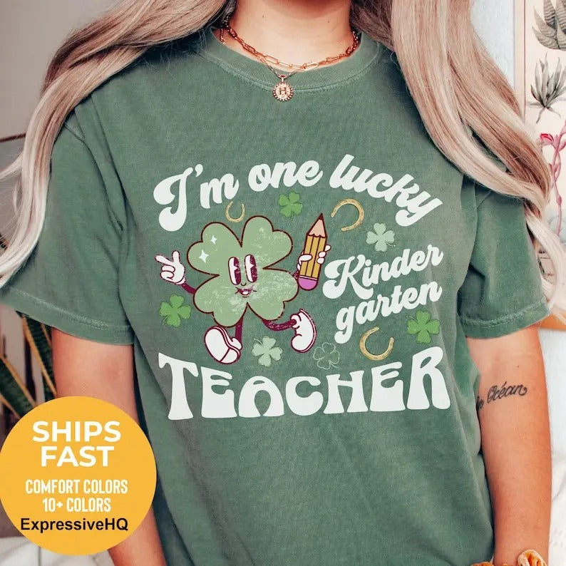 St Patricks Day Shirt Teacher St Patricks Day Kindergarten Teacher Hoodie and Sweater; T-shirts Sweatshirt