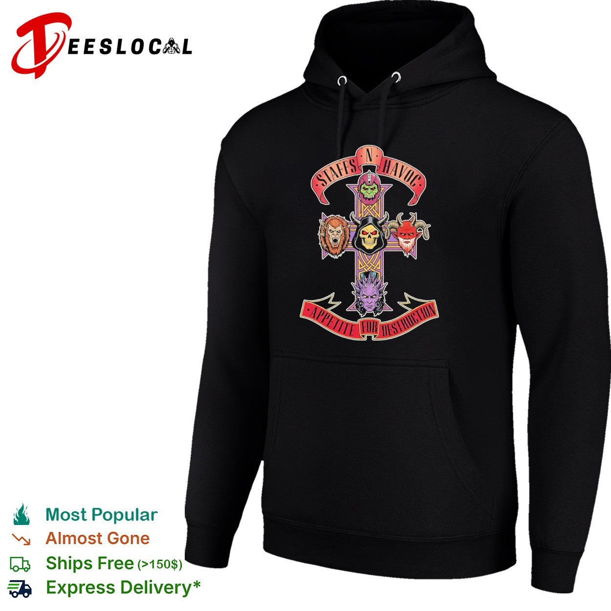 Staffs n Havoc Appetite for Destruction He Man Skeletor shirt