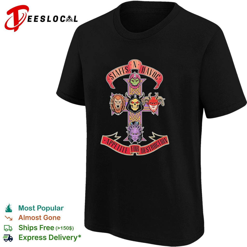 Staffs n Havoc Appetite for Destruction He Man Skeletor shirt