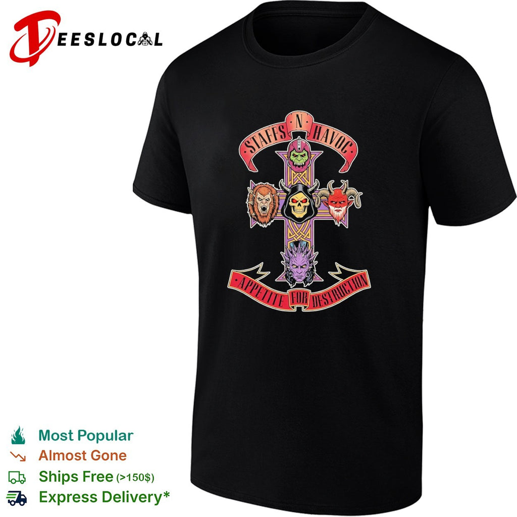Staffs n Havoc Appetite for Destruction He Man Skeletor shirt