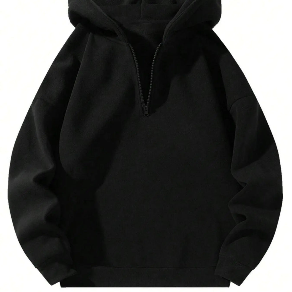 Plain Star Print Zip Up Casual Drop Shoulder Long Sleeve Hooded Fall & Winter Clothes Daily T-Shirts, Hoodie, Sweatshirt