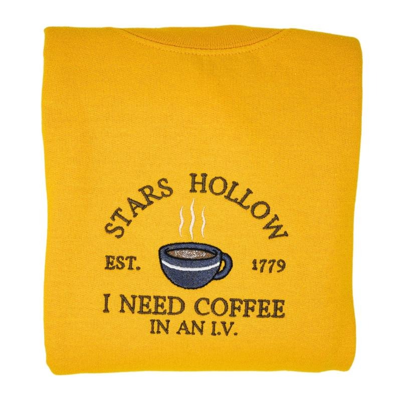 Star's Hollow I need coffee in an I.V. Crewneck Sweatshirt T-Shirts, Hoodie | PrintMintTees.com