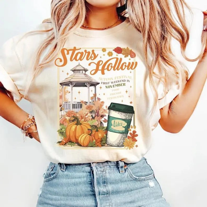 Stars Hallow Shirt, Gilmore Girls Shirt, Fall Vibes Shirt,Luke's Diner Coffee, shirt trend 2025 Hoodie Sweatshirt