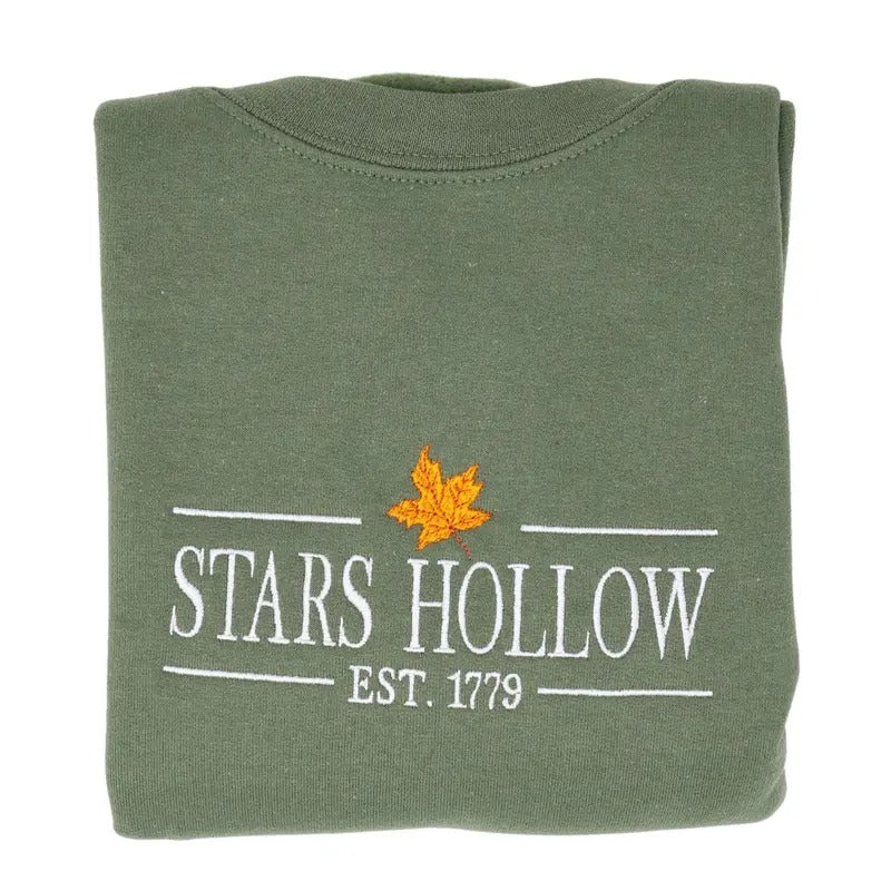 Stars Hollow 1779 Embroidered Crewneck Sweatshirt T-Shirts, Hoodie | PrintMintTees.com