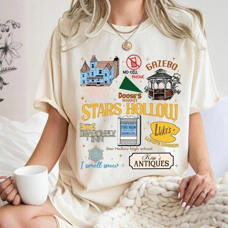 Stars Hollow Connecticut Shirt, Luke's Diner Shirt, Founded 1779, Stars Hollow Book Club Shirt, Rory Lorelai Dragon Fly...