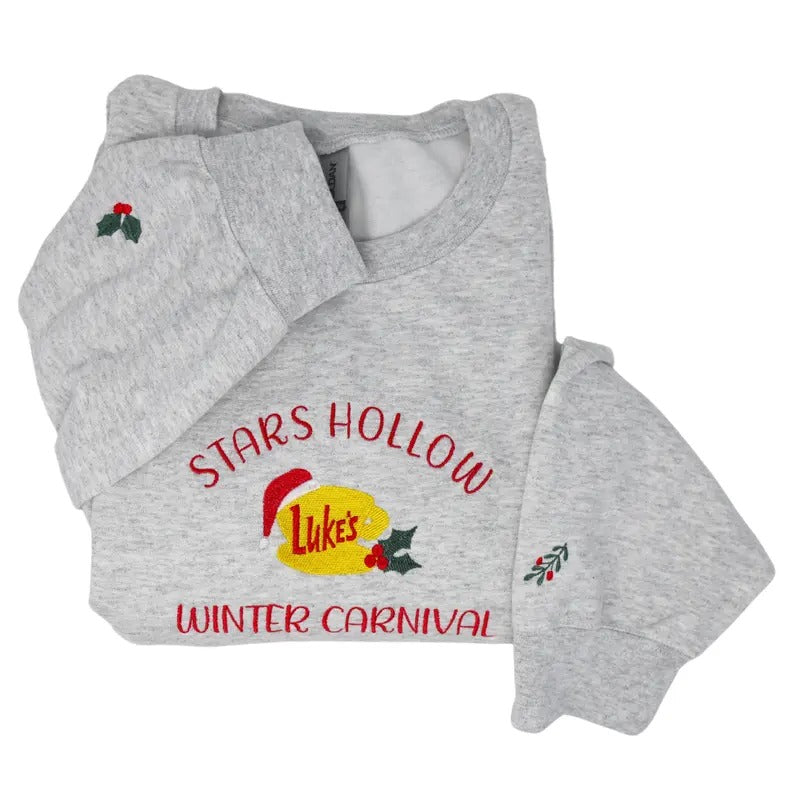Stars Hollow Winter Carnival Embroidered Crewneck Pullover Unisex Sweatshirt T-Shirts, Hoodie | PrintMintTees.com