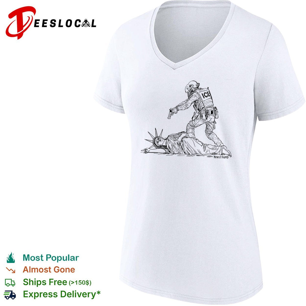 Statue of Liberty ICE agent stepping gun NewsThump shirt