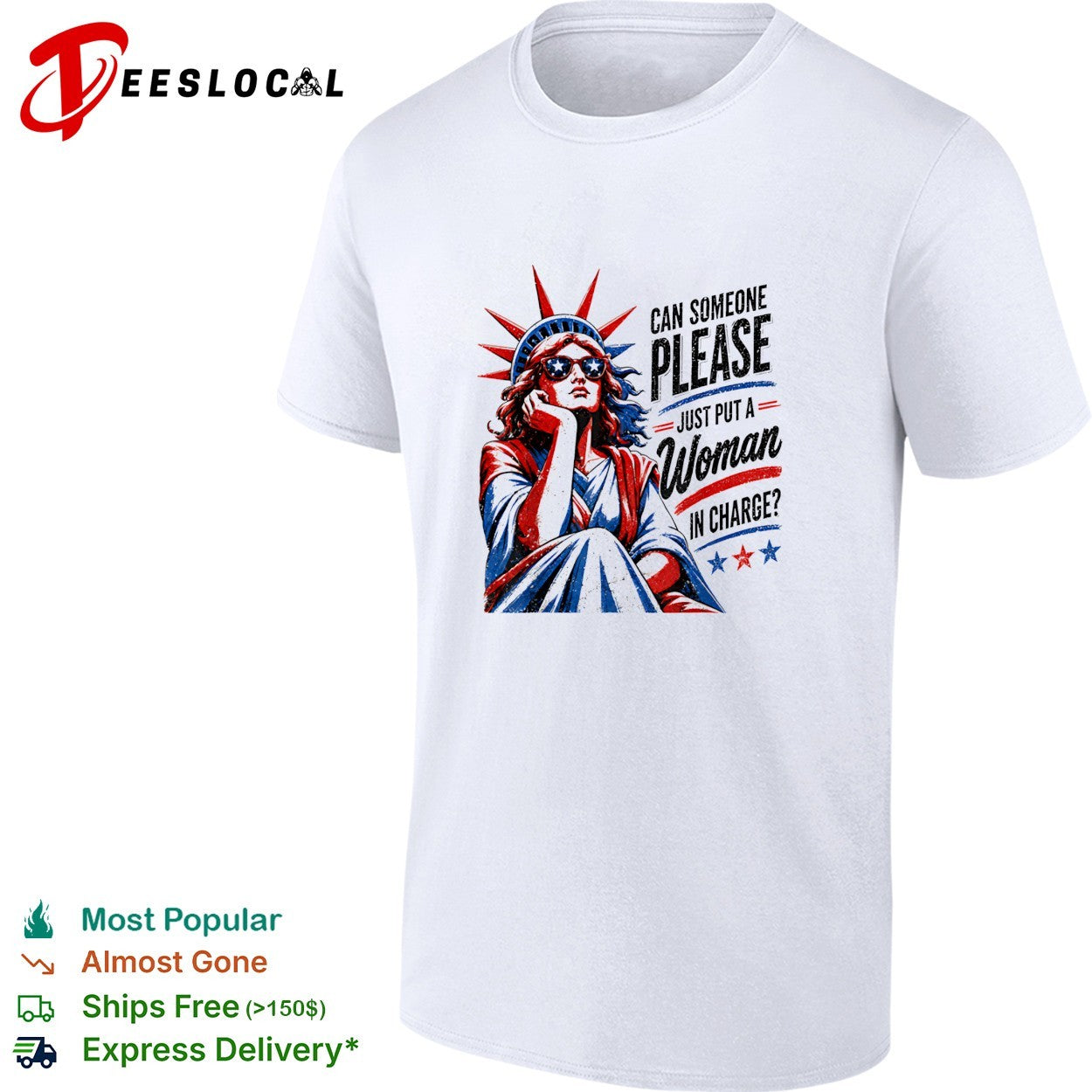 Statue of Liberty can someone please just put a woman in charge shirt