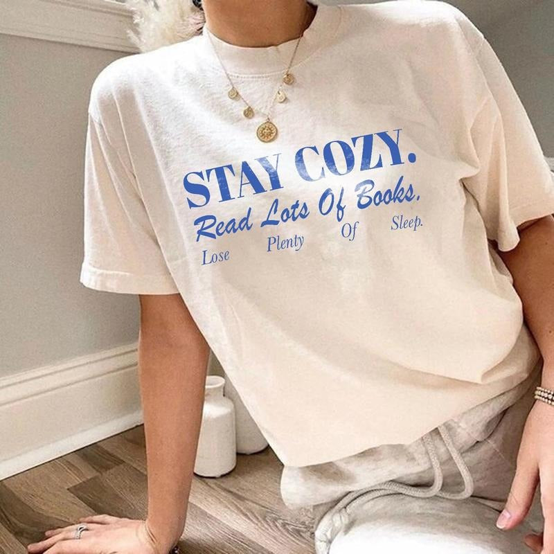 Stay Cozy Read Books Shirt Funny Bookish Bookish Shirt Book Lover Book Addict Romance Reader Light Academia Simple Bookish T-Shirts, Hoodie, Sweatshirt