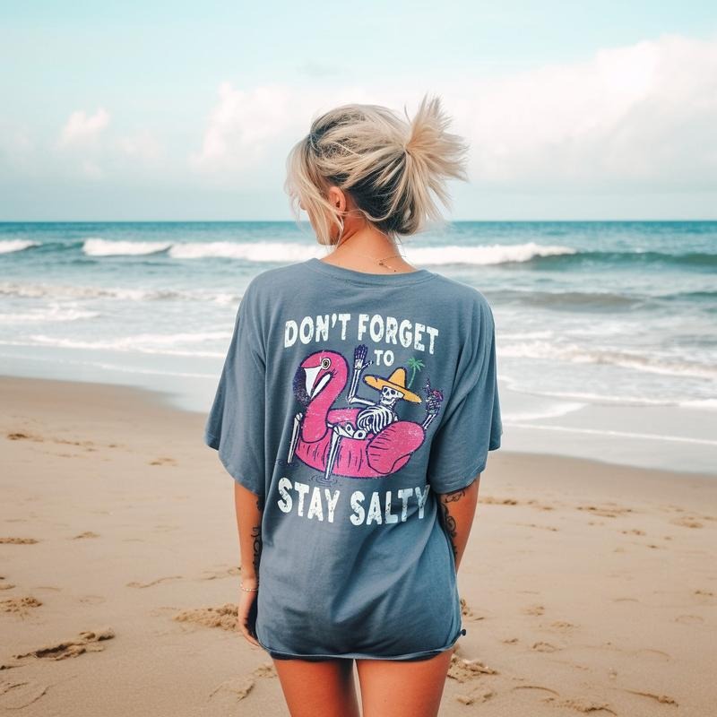 Stay Salty Tee, Salty Skeleton T-shirt,  Beach Tee, Salty T-shirt, Funny Skeleton Beach Tee Hoodie Sweatshirt