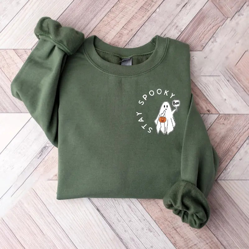 Stay Spooky Ghost Sweatshirt, Ghost Halloween Sweatshirt, Retro Ghost Shirt, Spooky Vibe Shirt, Spooky Season Shirt, Fall...