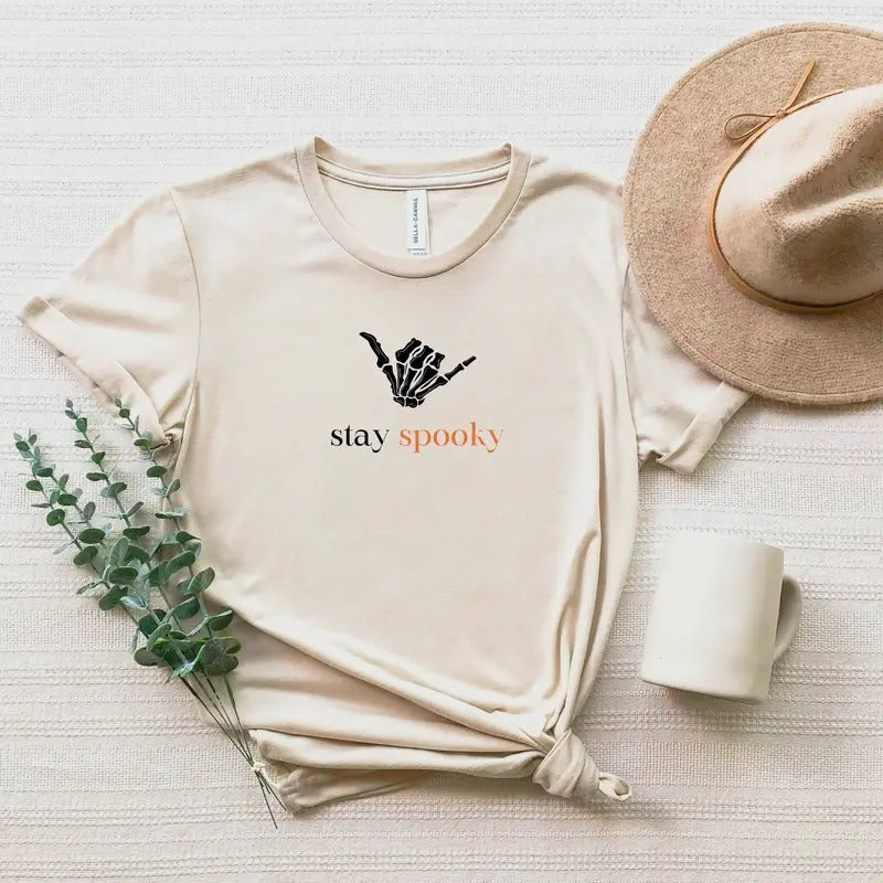 Stay Spooky Shirt Adult Youth Halloween Tee Funny Skeleton T-shirt Vintage Halloween Season Gift For Women + Men Cute...