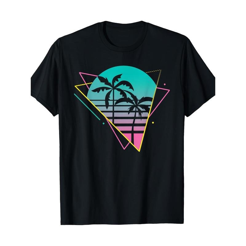 Steam Wave 80's 90's Vintage design - Vintage Palm Tree T-shirt Made in USA Hoodie Sweatshirt | PrintMintTees.com