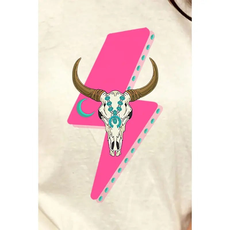 Steer Lightning Bolt Combed Cotton T-Shirt Hoodie Sweatshirt | PrintMintTees.com
