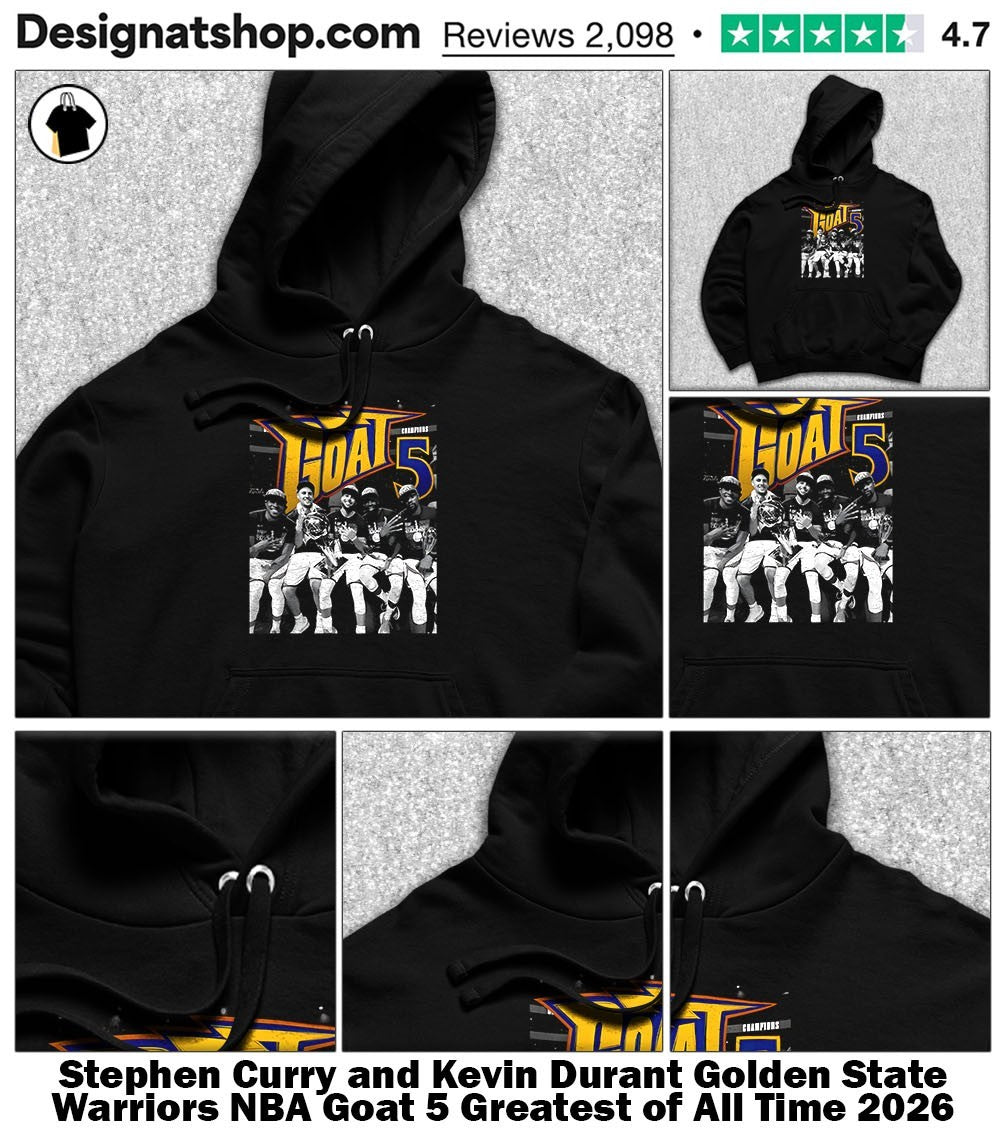 Stephen Curry and Kevin Durant Golden State Warriors NBA Goat 5 Greatest of All Time 2026 shirt
