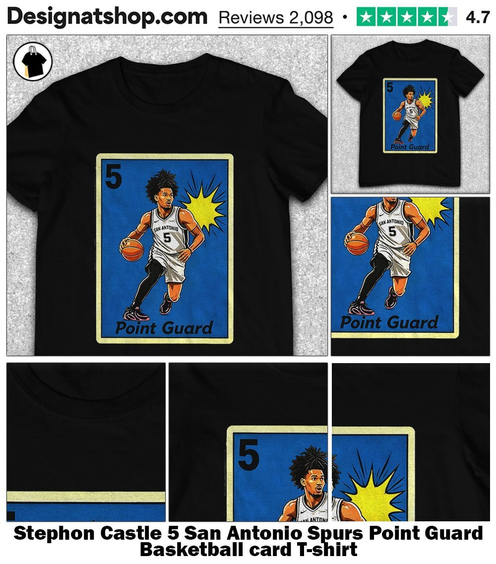 Stephon Castle 5 San Antonio Spurs Point Guard Basketball card shirt