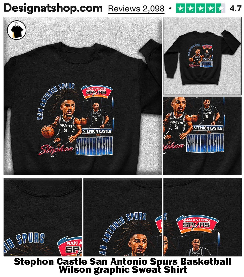 Stephon Castle San Antonio Spurs Basketball Wilson graphic shirt