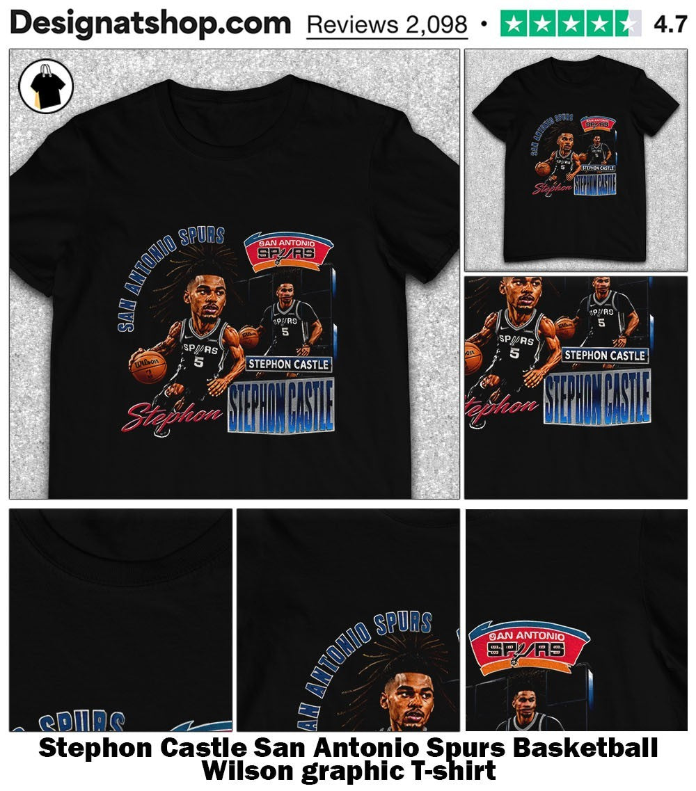 Stephon Castle San Antonio Spurs Basketball Wilson graphic shirt