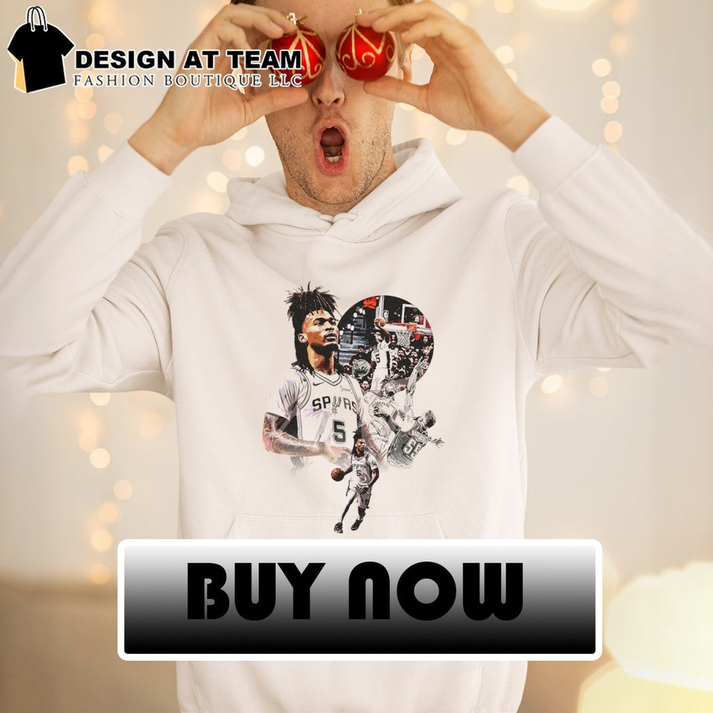 Stephon Castle San Antonio Spurs basketball jersey athlete action portrait shirt
