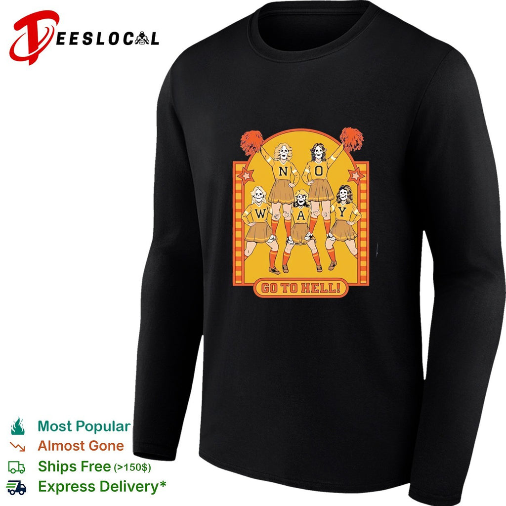 Steven rhodes no way go to hell skeleton cheerleaders vintage shirt