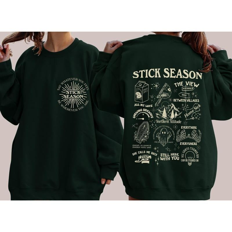 Stick Season, Original Design, Kahan, Front and Back, Pocket Print, Concert, Music, Country, Americana, Tour Sweatshirt...