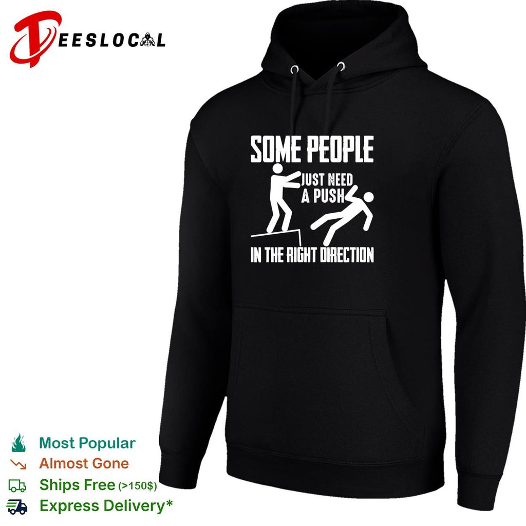 Stick figure dark humor ledge fall some people just need a push in the right direction shirt