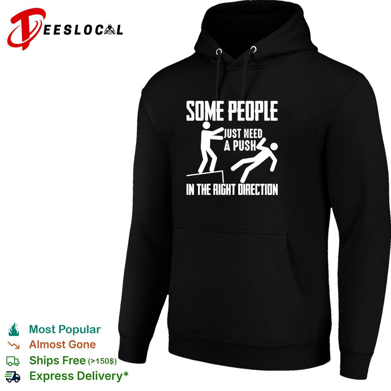 Stick figure dark humor ledge fall some people just need a push in the right direction shirt