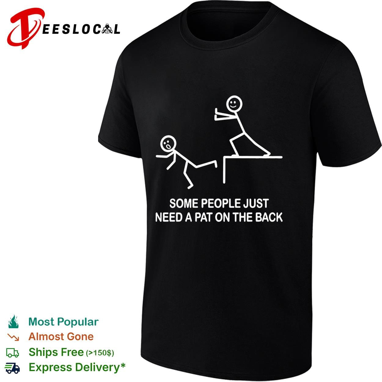 Stick figure some people just need a pat on the back cliff push shirt