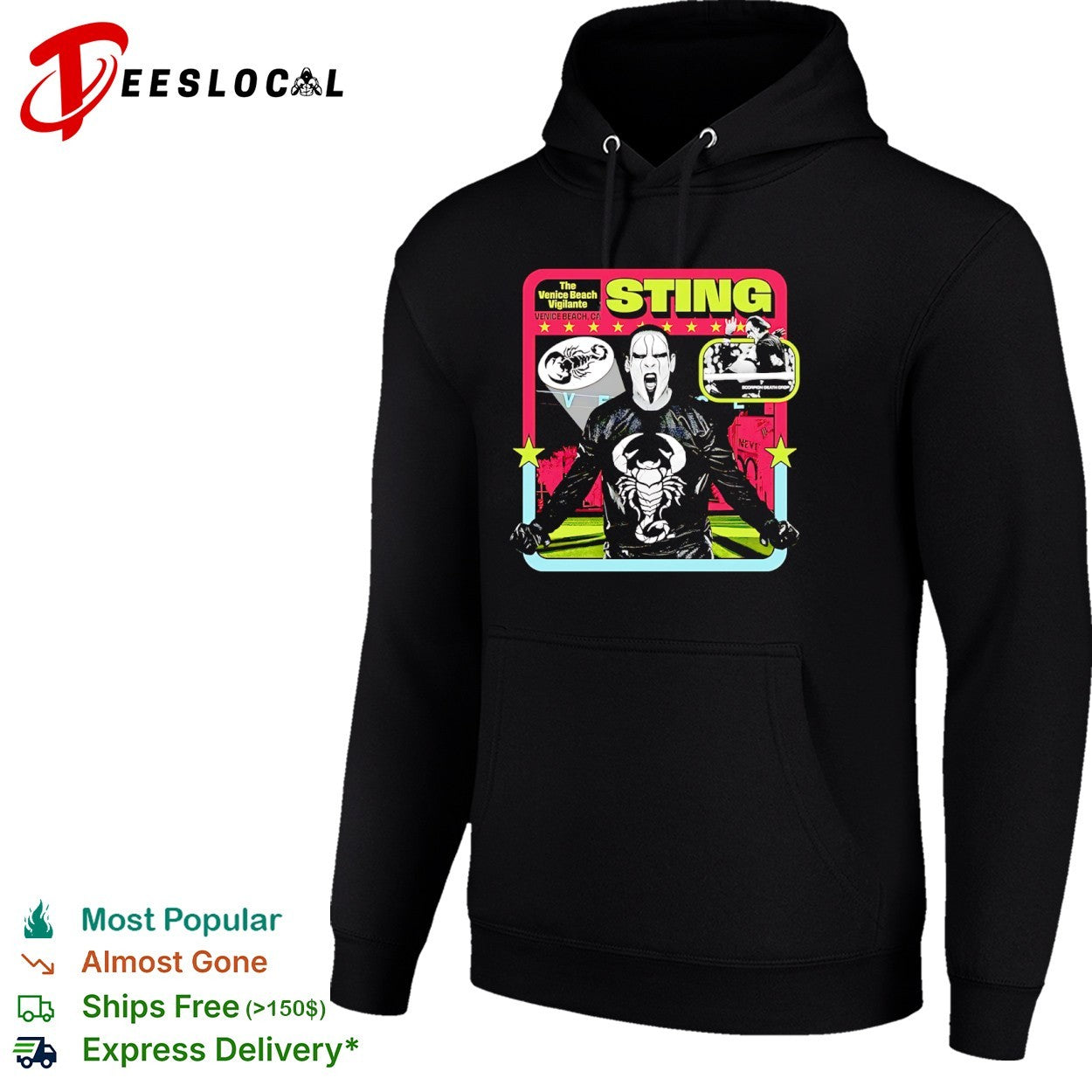 Sting the Venice Beach vigilante CA death drop scorpion face shirt