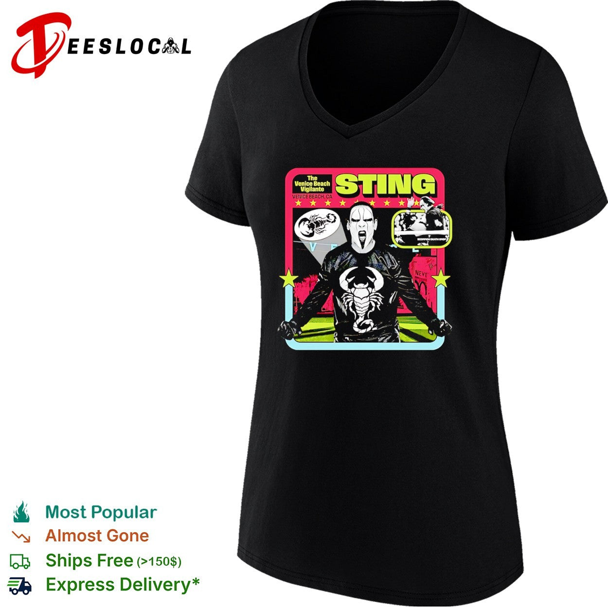 Sting the Venice Beach vigilante CA death drop scorpion face shirt