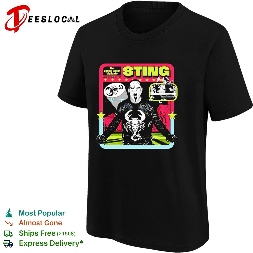 Sting the Venice Beach vigilante CA death drop scorpion face shirt