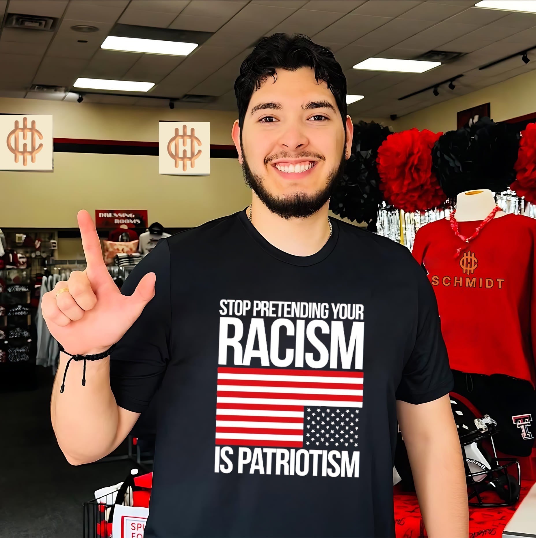 Stop pretending your racism is patriotism American flag shirt