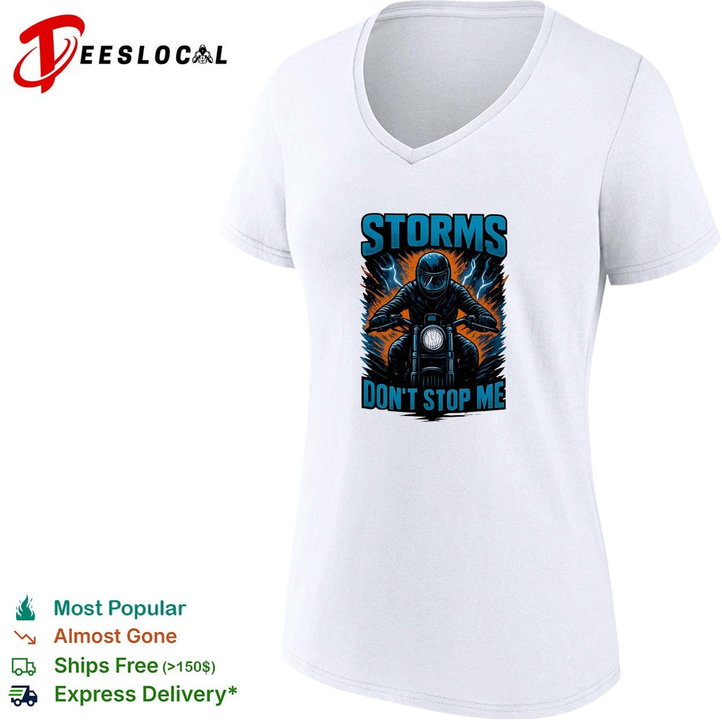 Storms don’t stop me motorcycle lightning shirt