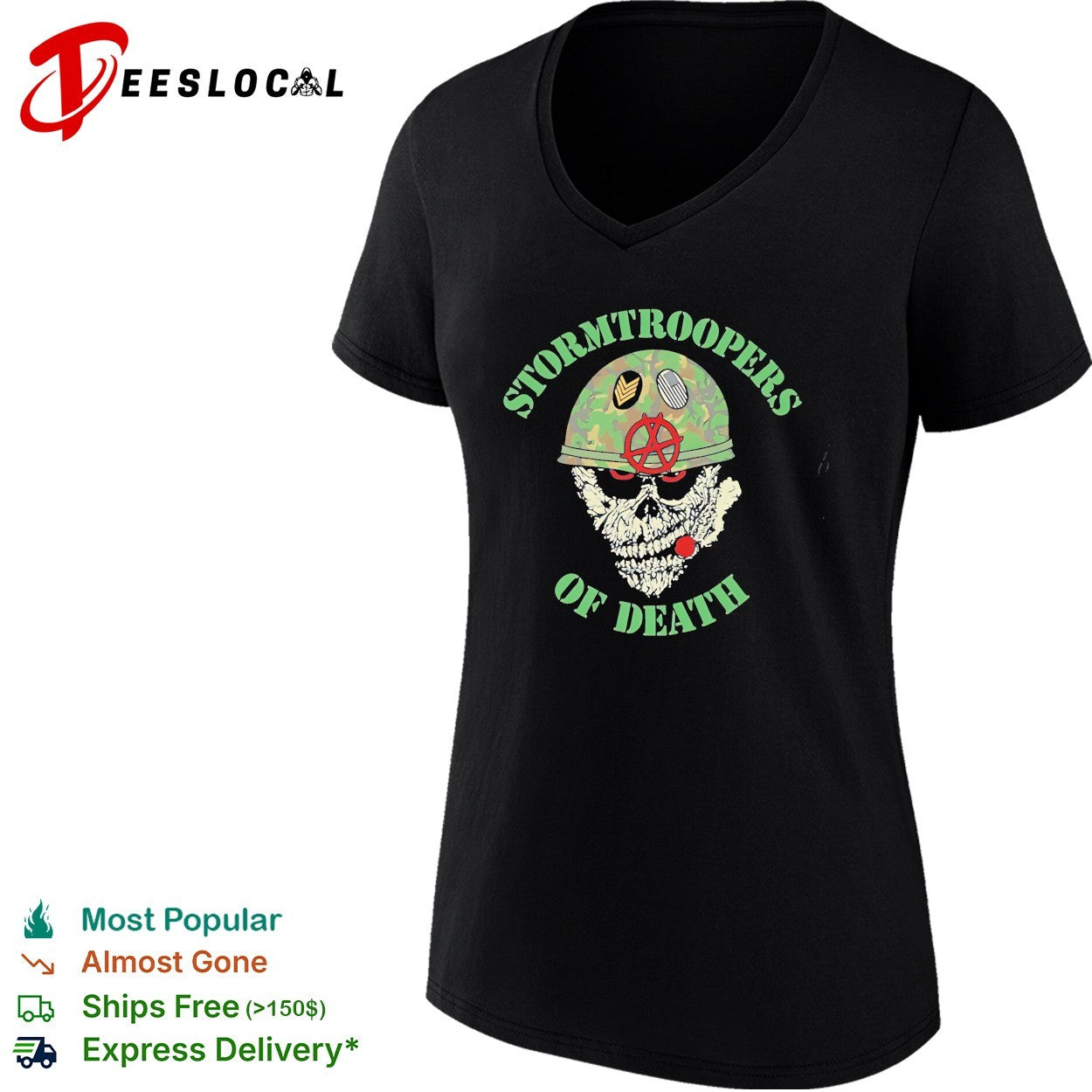 Stormtroopers of death sod military skull helmet thrash metal shirt
