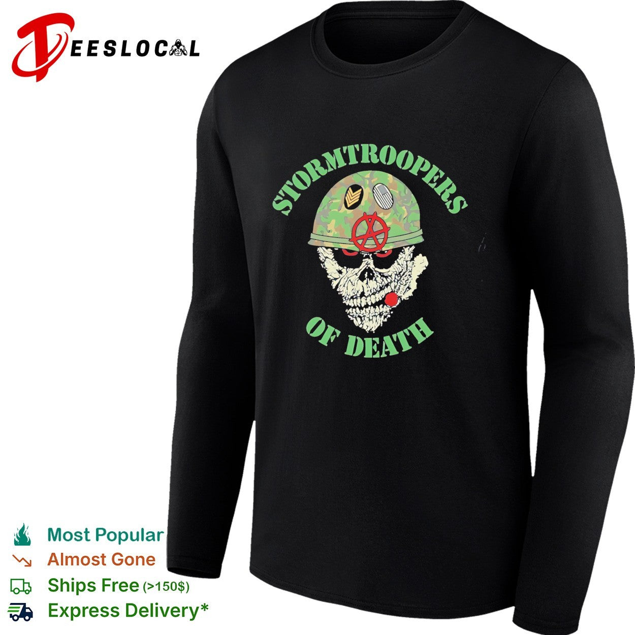 Stormtroopers of death sod military skull helmet thrash metal shirt