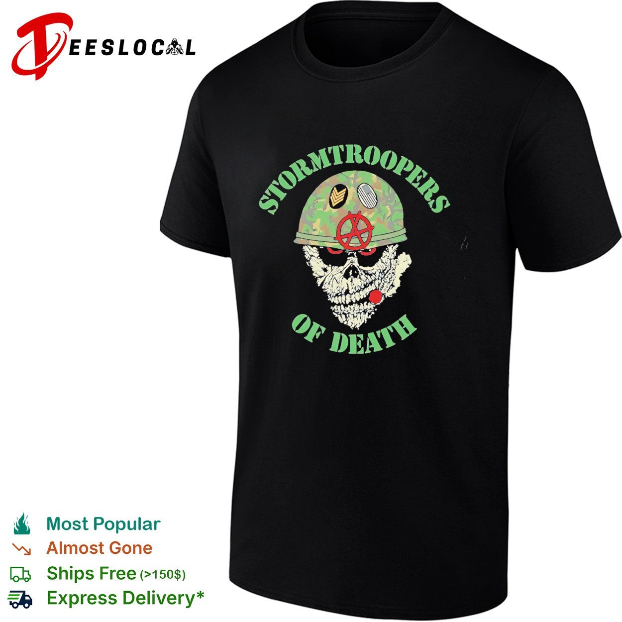 Stormtroopers of death sod military skull helmet thrash metal shirt