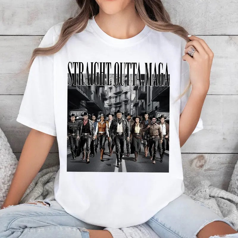 Straight Outta MAGA Shirt, Trumpp Crew Thug Life Shirt, Dark Maga Republic Support Trumpp Shirt Hoodie Sweatshirt