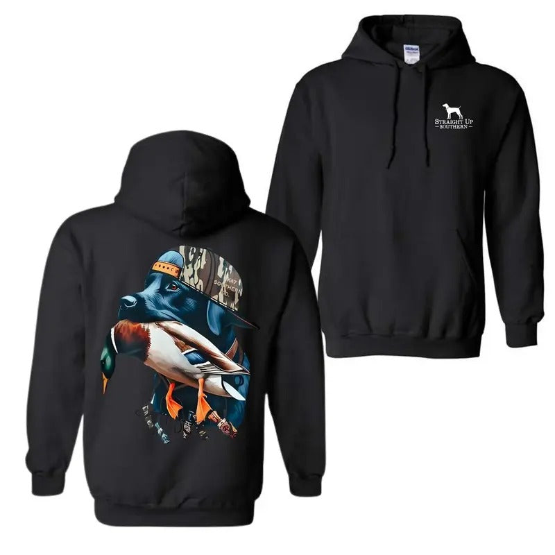 Straight Up Southern Dog Graphic 2-sided Shirt, Gift For Men, Classic, Menswear Top Hoodie Fabric Sweatshirt