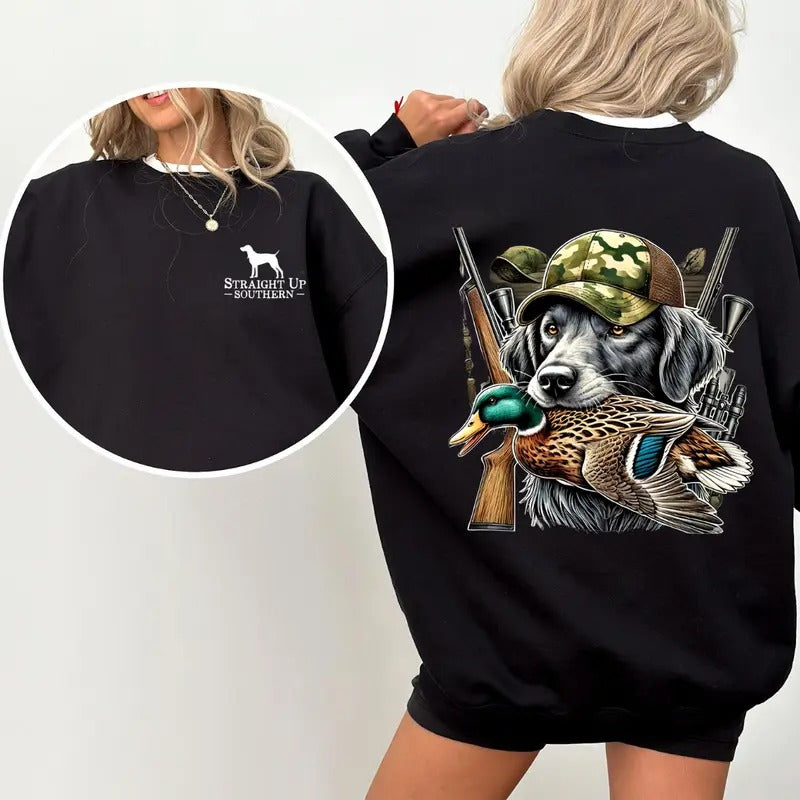Straight Up Southern Tshirt Hunting Dog Collection Duck Shirt 2 Side Tee Sweatshirt Hoodie | PrintMintTees.com