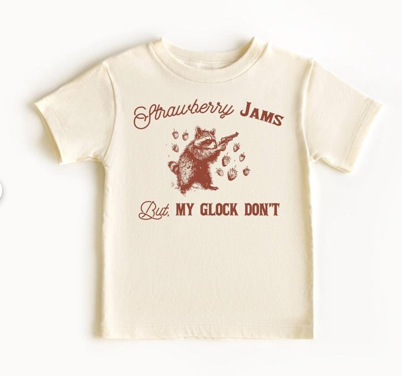 Strawberry Jams But My Glock Do Not Vintage T Shirt, Retro 90's Raccoon Shirt, Trash Racoon Tee, Funny Unisex Adult...