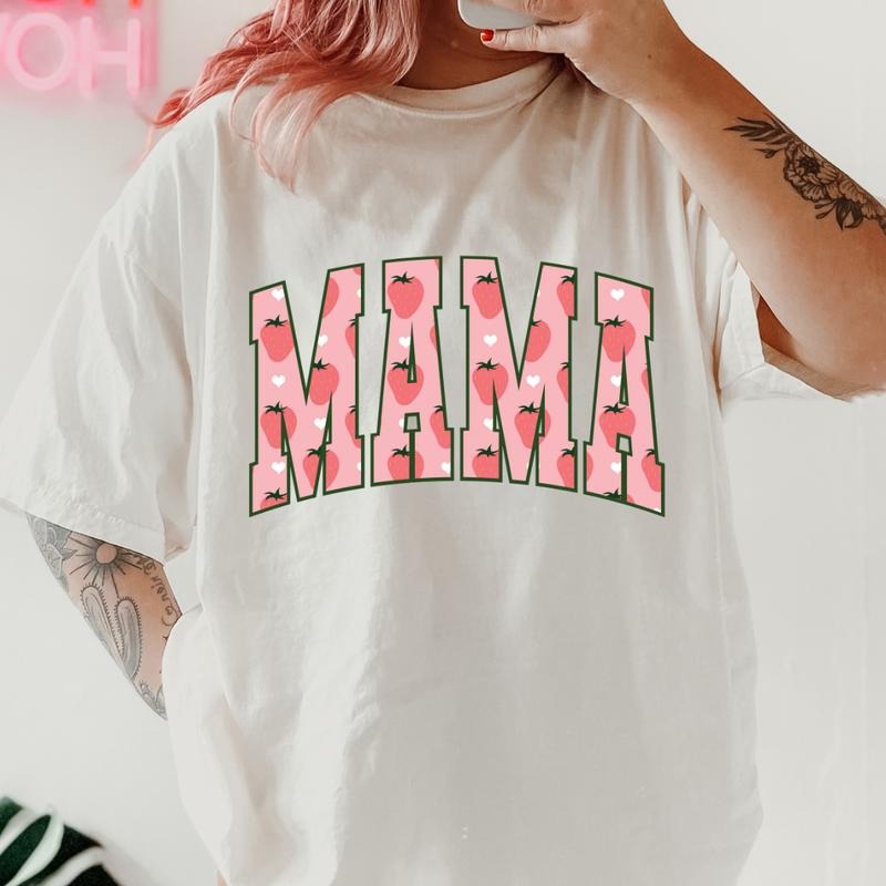 Strawberry Mama Shirt #1~ Unisex Apparel Relaxed Fit Printed In The USA Clothing Womenswear Casual Comfort Cotton Top...