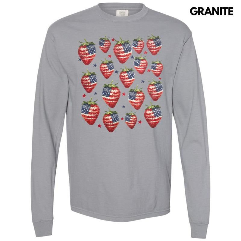 Strawberry USA Long Sleeve Comfort Colors T-Shirts, Hoodie, Sweatshirt