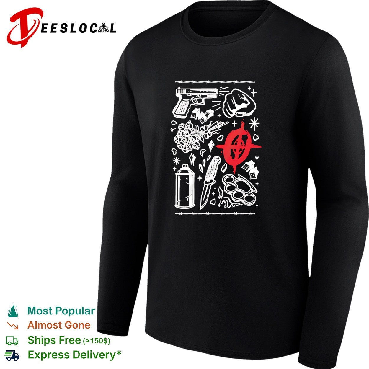 Street life tattoo symbols flash art shirt
