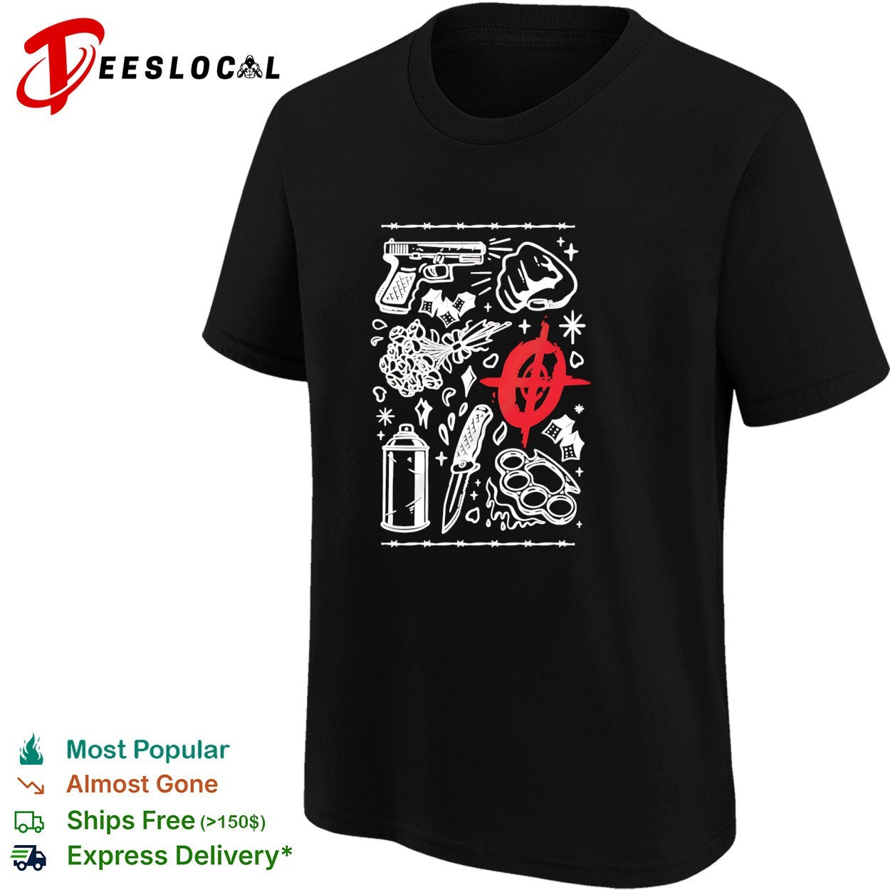 Street life tattoo symbols flash art shirt