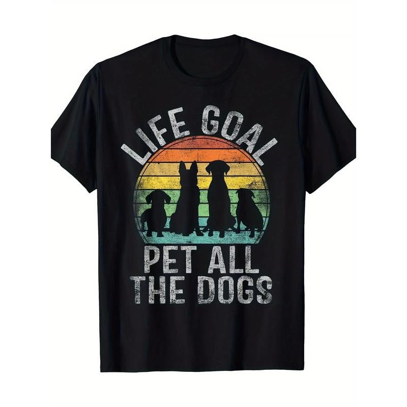 Streetwear Men Clothing Camiseta Hombre Life Goal Pet All The Dogs Shirt For Women Kids Funny Dog T-Shirt Men Clothing...